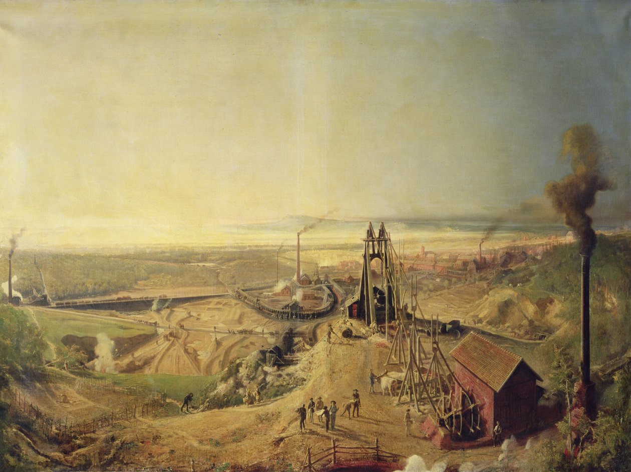 Kullgruver og leirebrudd ved Montchanin av Ignace Francois Bonhomme