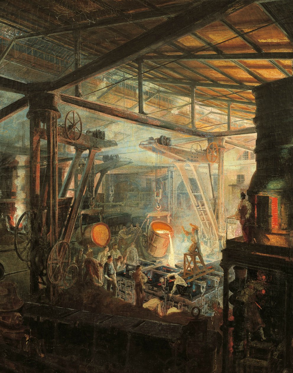 Frankrike, Støperiet, ca. 1864 (olje på lerret) av Ignace Francois Bonhomme