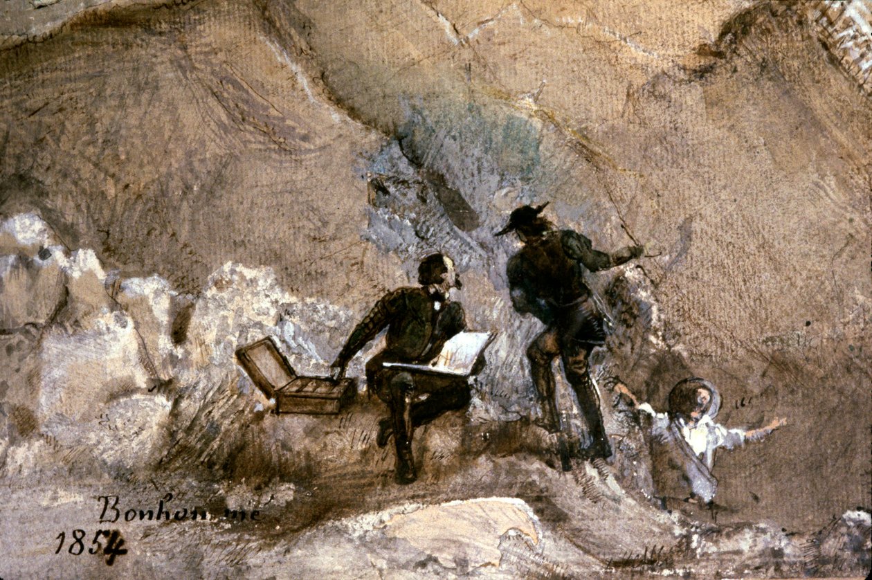 Ignace Francois Bonhomme maler utendørs av Ignace Francois Bonhomme