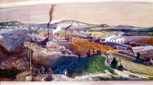 Industrielt landskap i Blanzy-kullfeltet, Saone-et-Loire av Ignace Francois Bonhomme
