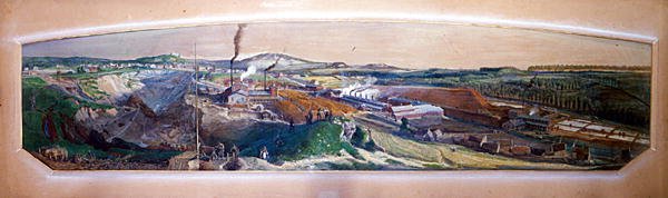 Industrielt landskap i Blanzy-kullfeltet, Saone-et-Loire av Ignace Francois Bonhomme