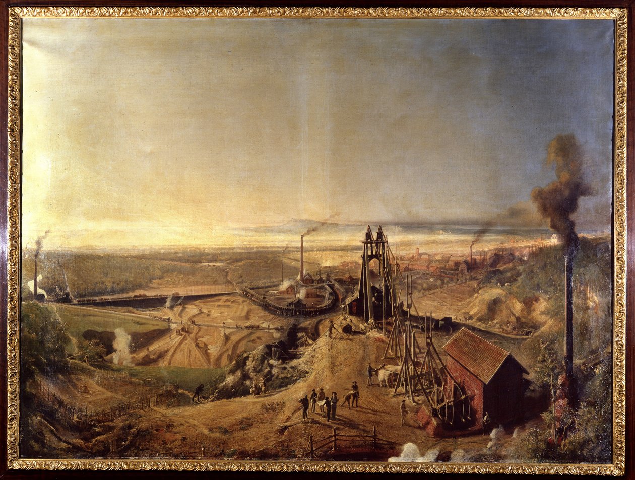 Montchanin leirgruve og kjeller. Maleri av Francis Bonhomme av Ignace Francois Bonhomme