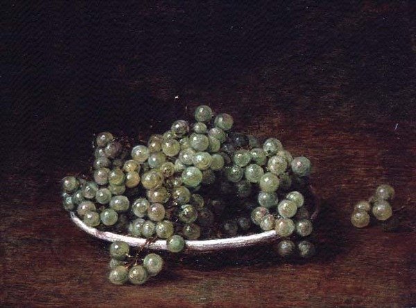 Stilleben av små druer av Ignace Henri Jean Fantin Latour