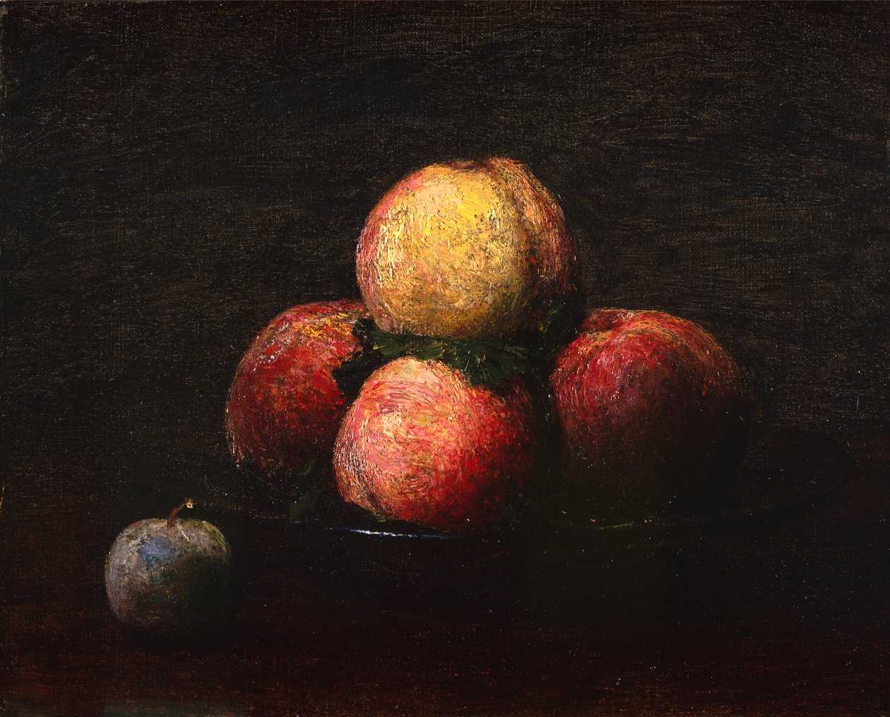 Stilleben av fersken og plommer av Ignace Henri Jean Fantin Latour