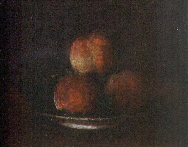Three Peaches (olje på lerret) av Ignace Henri Jean Fantin Latour