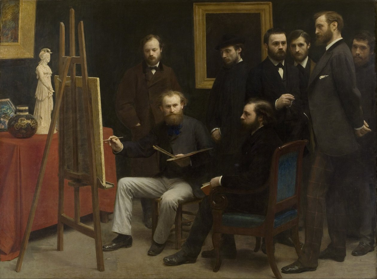 Et studio på Les Batignolles, 1870 av Ignace Henri Jean Fantin Latour