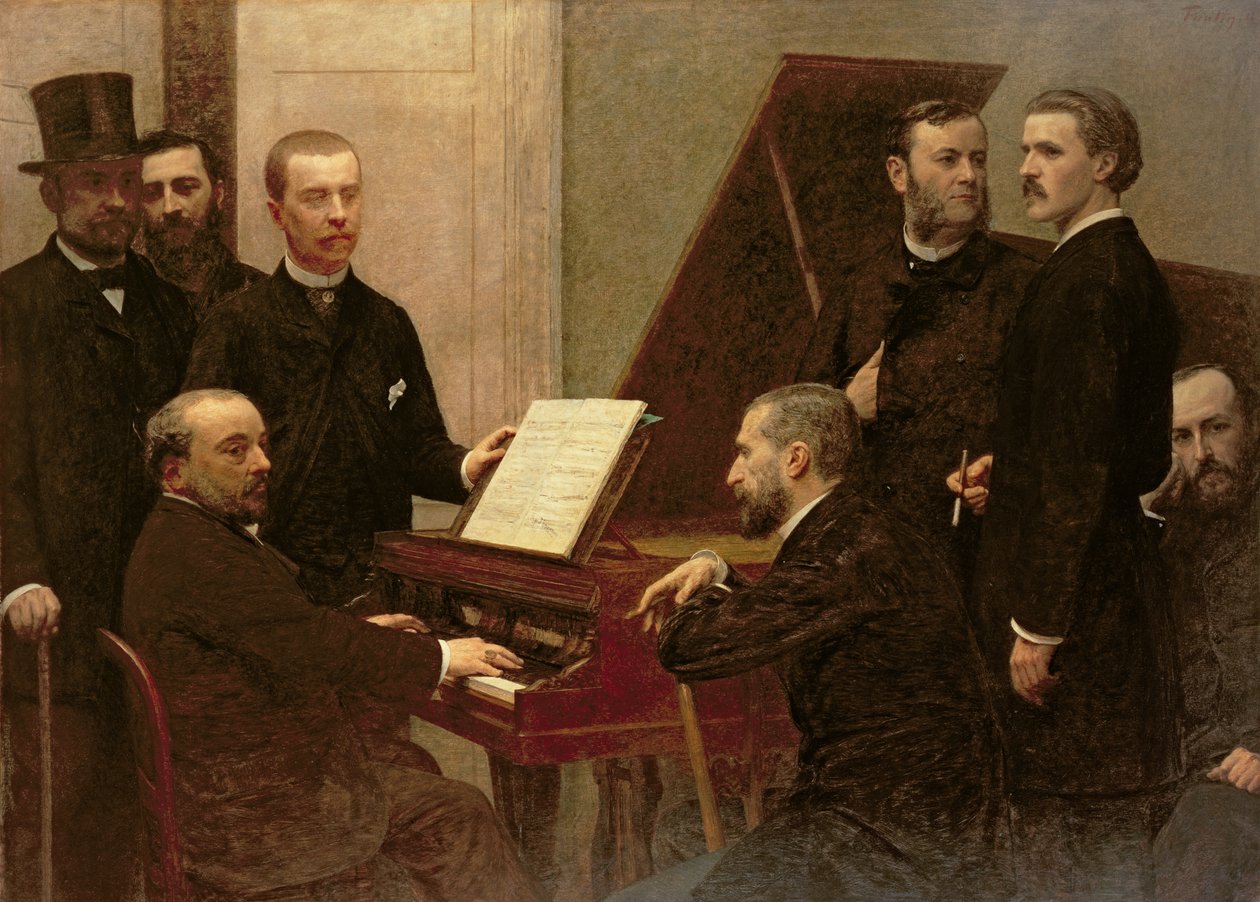 Rundt pianoet, 1885 av Ignace Henri Jean Fantin Latour