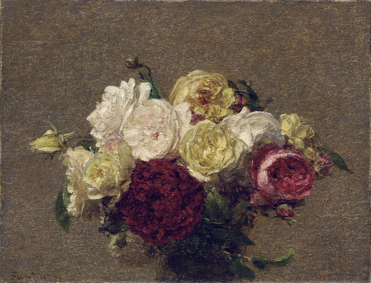 Bukett av roser, 1879 av Ignace Henri Jean Fantin Latour