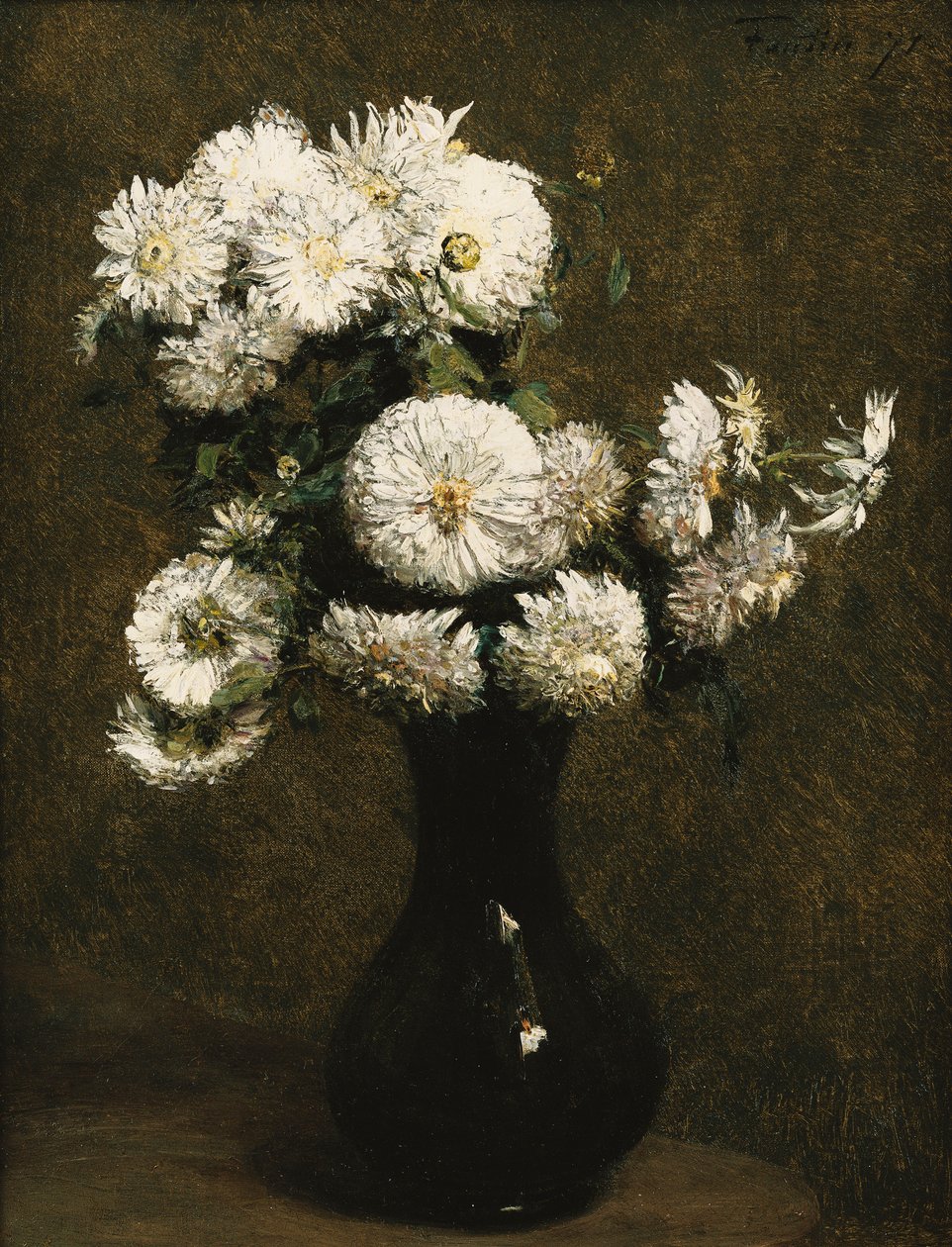 Krysantemum; Krysantem, 1871 av Ignace Henri Jean Fantin Latour
