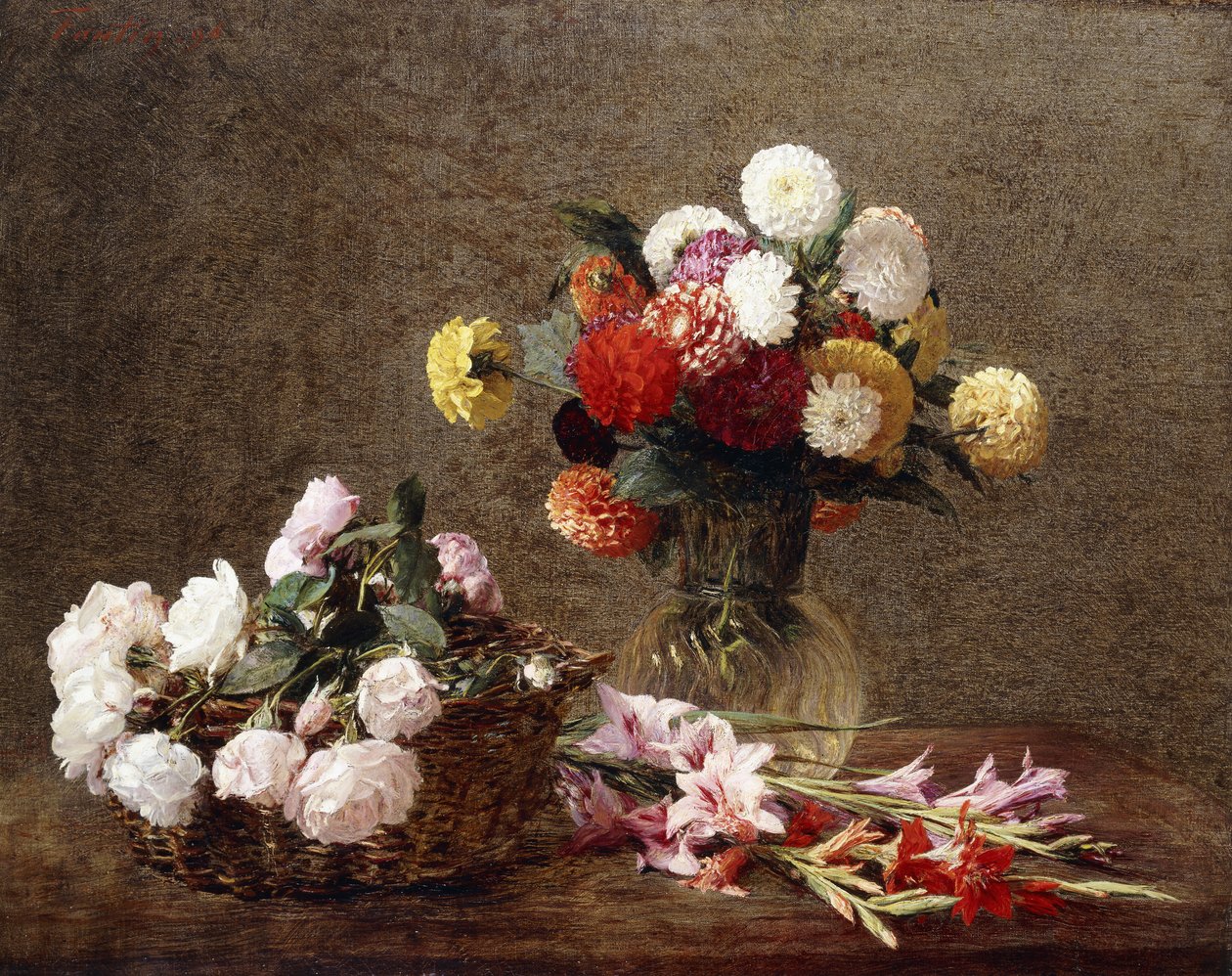 Dahliaer, 1896 av Ignace Henri Jean Fantin Latour