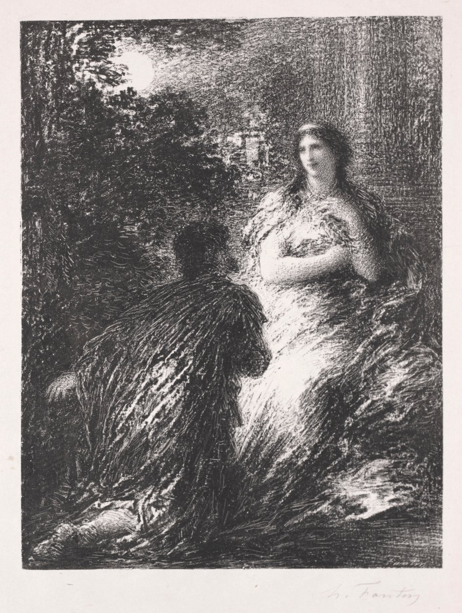 Duo fra Les Troyens, 1894-1895. av Ignace Henri Jean Fantin Latour