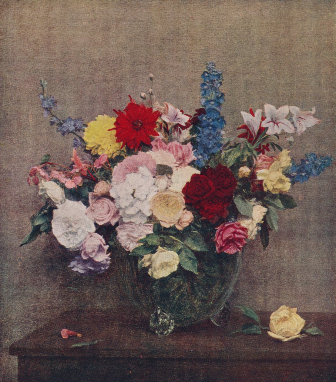 Blomster, 1886, c1915 av Ignace Henri Jean Fantin Latour