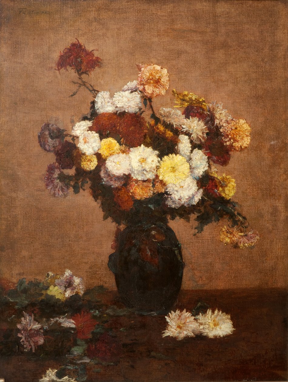 Blomster i en vase, 1872 av Ignace Henri Jean Fantin Latour