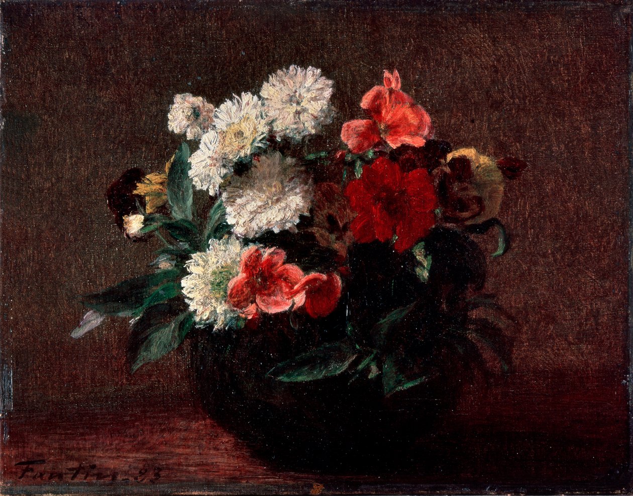 Blomster i en lervarevase, 1883. av Ignace Henri Jean Fantin-Latour