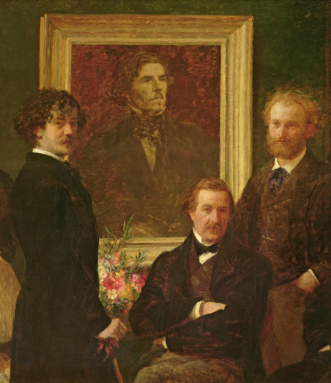 Homage to Delacroix, 1864 olje på lerret detalj av 74954 av Ignace Henri Jean Fantin Latour