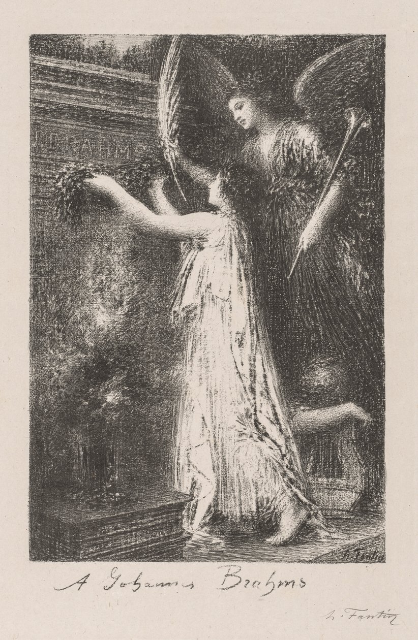 Til Johannes Brahms, 1900. av Ignace Henri Jean Fantin Latour