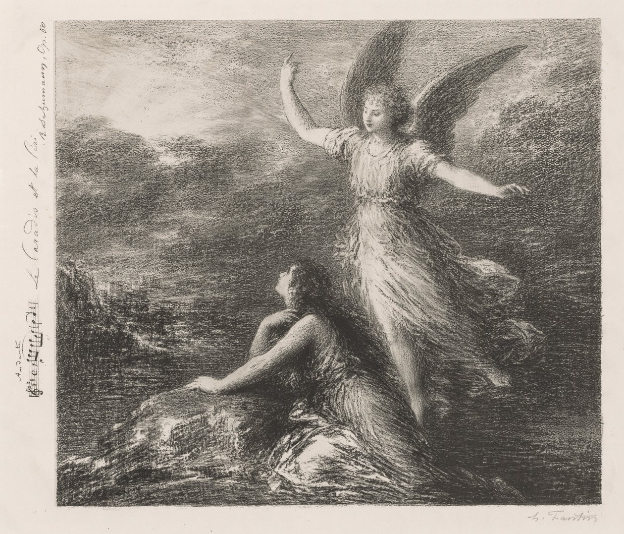 Paradise og Peri. av Ignace Henri Jean Fantin Latour
