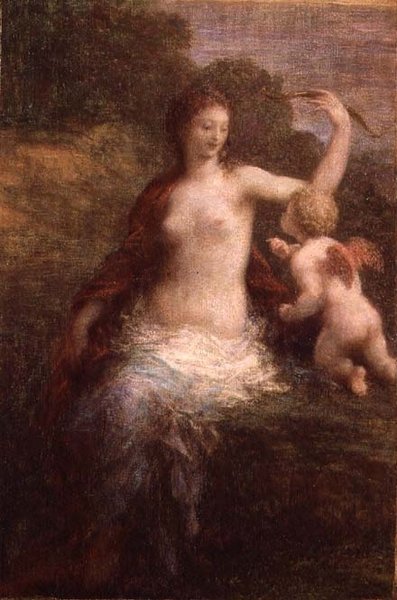 Kjærlighet avvæpnet av Ignace Henri Jean Fantin Latour