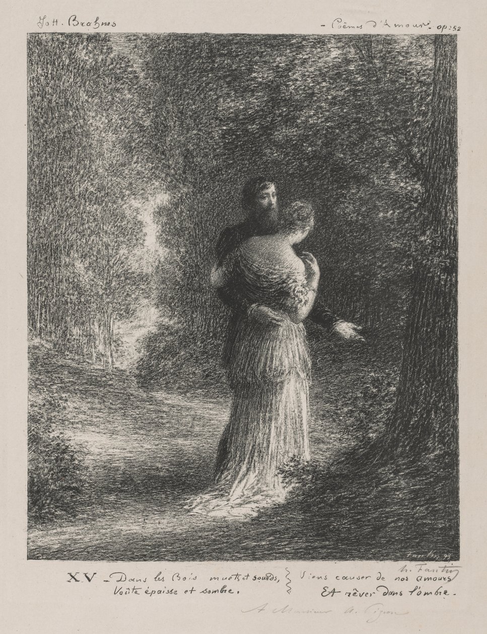 Kjærlighetsdikt av Brahms. av Ignace Henri Jean Fantin Latour