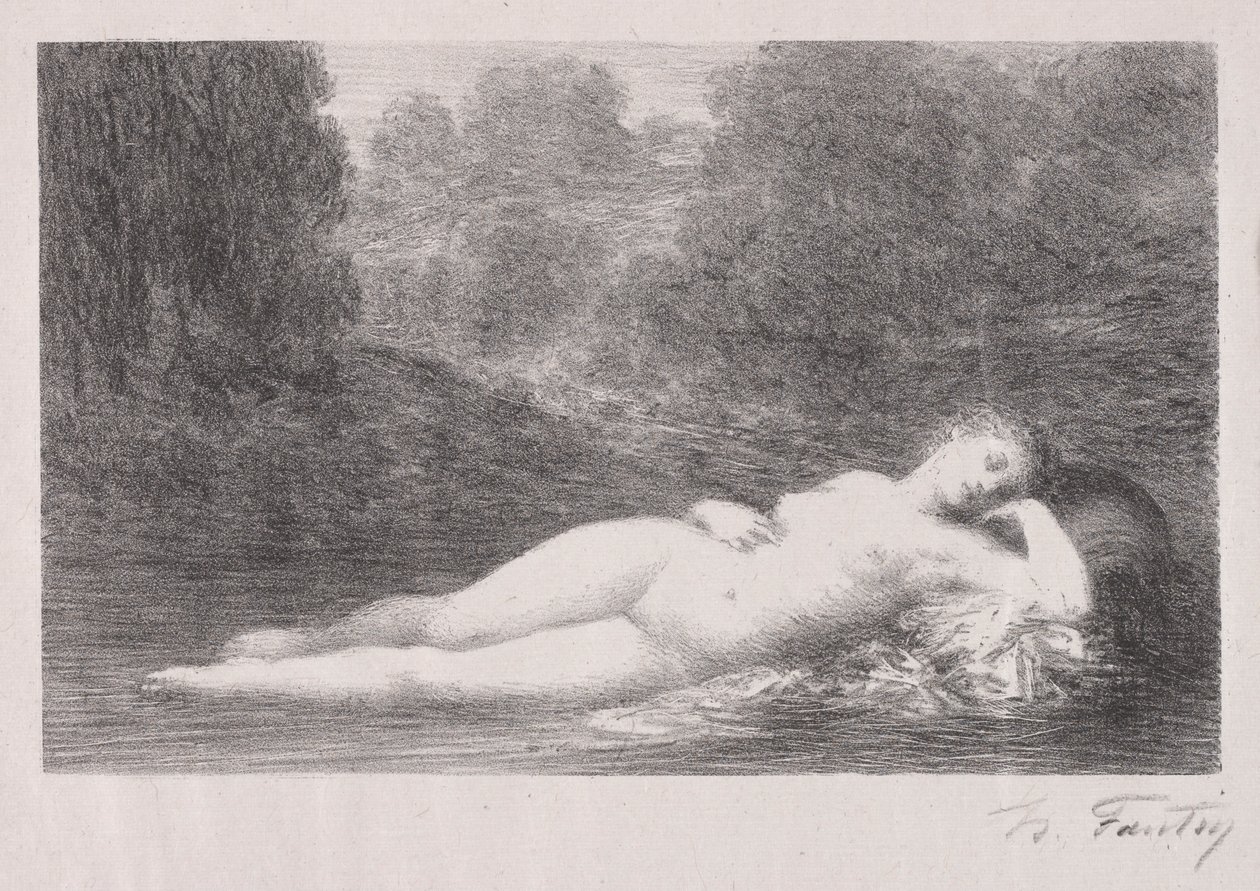 Liggende i vannet, 1903. av Ignace Henri Jean Fantin Latour
