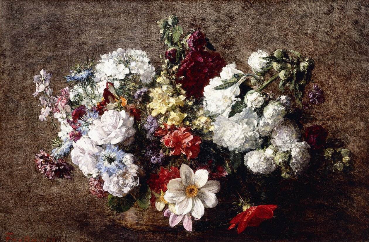 Blandet bukett av Ignace Henri Jean Fantin Latour