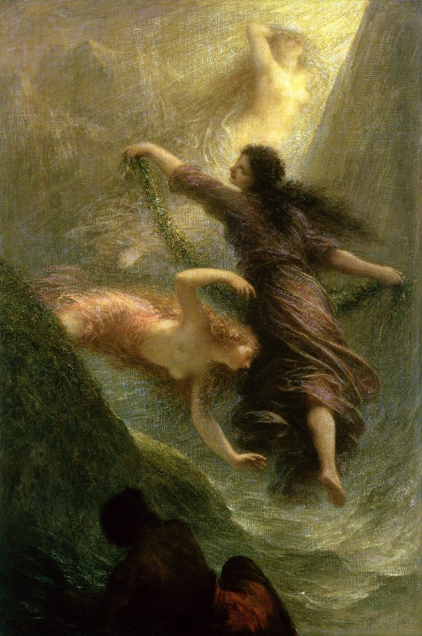 Rheingold, første scene, 1888 av Ignace Henri Jean Fantin Latour