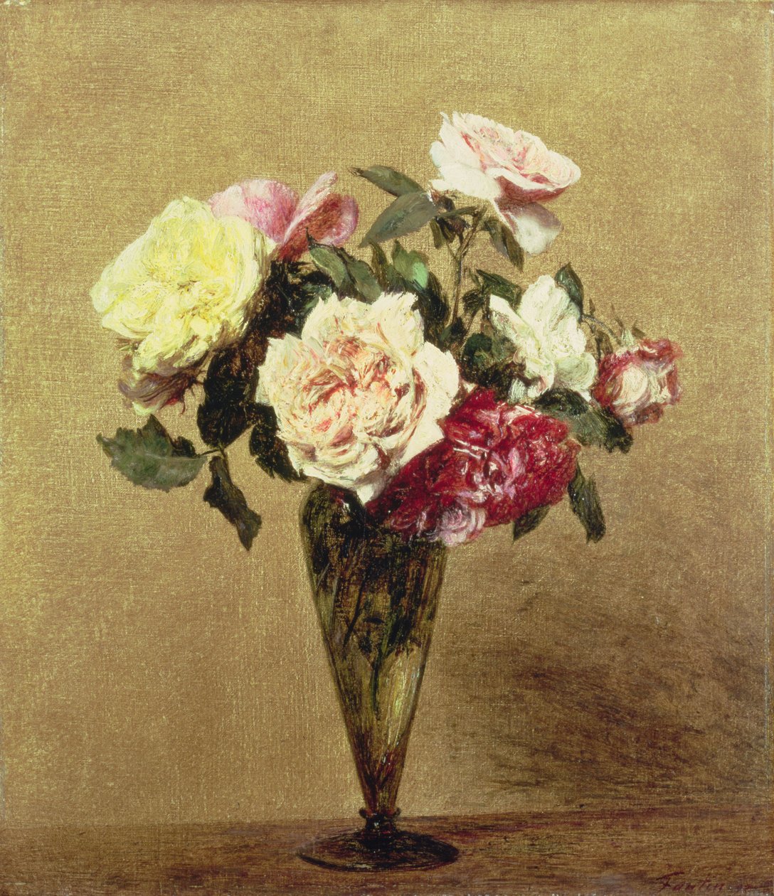 Roser i en vase, 1892 av Ignace Henri Jean Fantin Latour