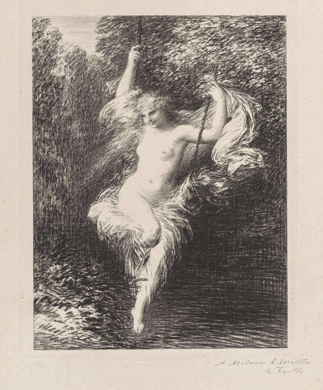 Sarah baderen, 1892. av Ignace Henri Jean Fantin Latour