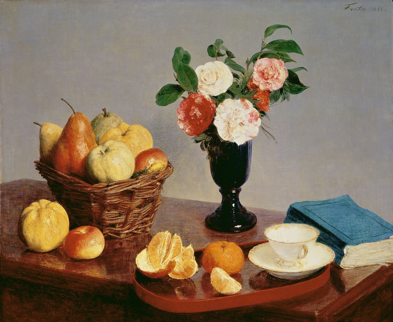 Stilleben, 1866 av Ignace Henri Jean Fantin Latour