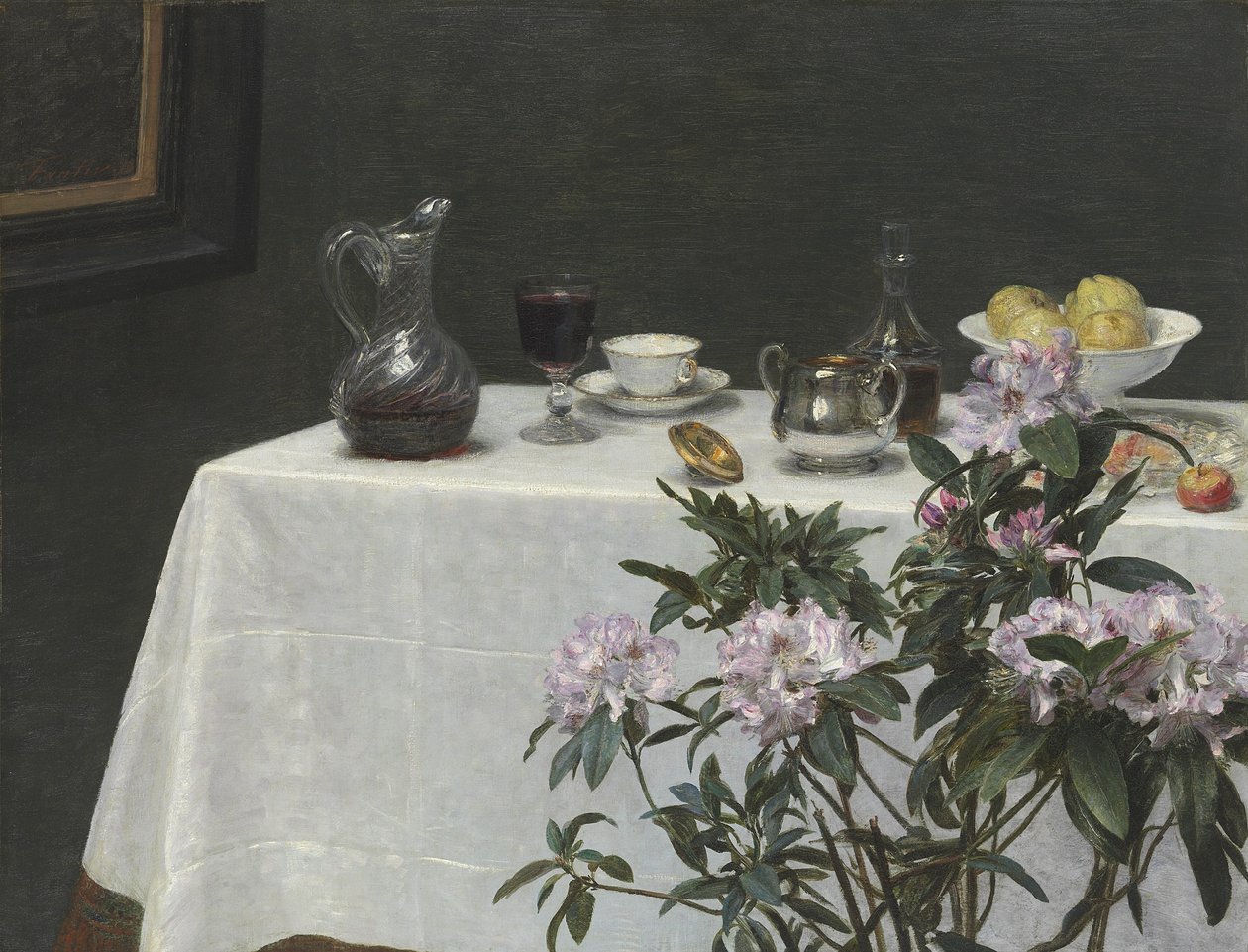 Stilleben: Hjørne av et bord, 1873 av Ignace Henri Jean Fantin Latour