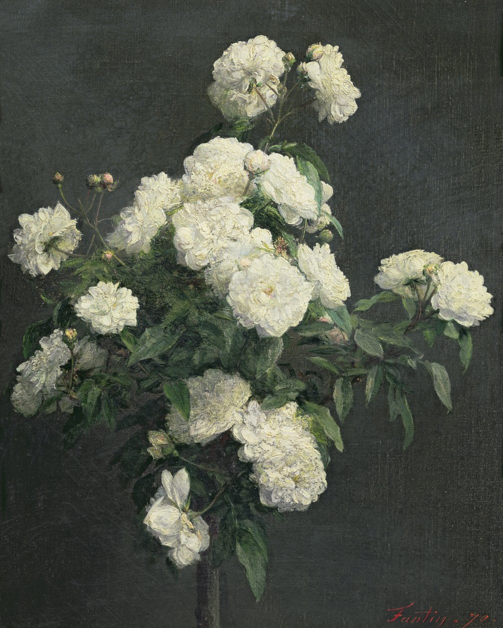 Stilleben av hvite peoner, 1870 av Ignace Henri Jean Fantin Latour