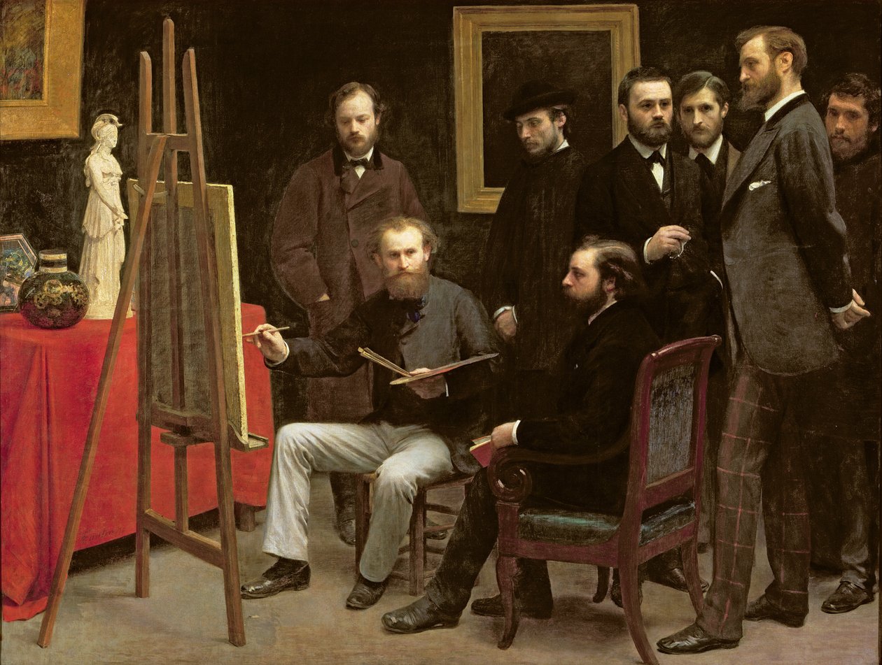 Studio på Batignolles, 1870 av Ignace Henri Jean Fantin Latour