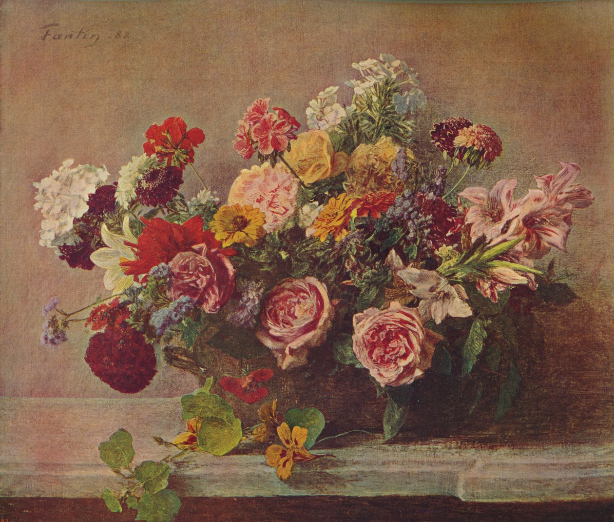 Sommerblomster, 1882, c1915 av Ignace Henri Jean Fantin Latour