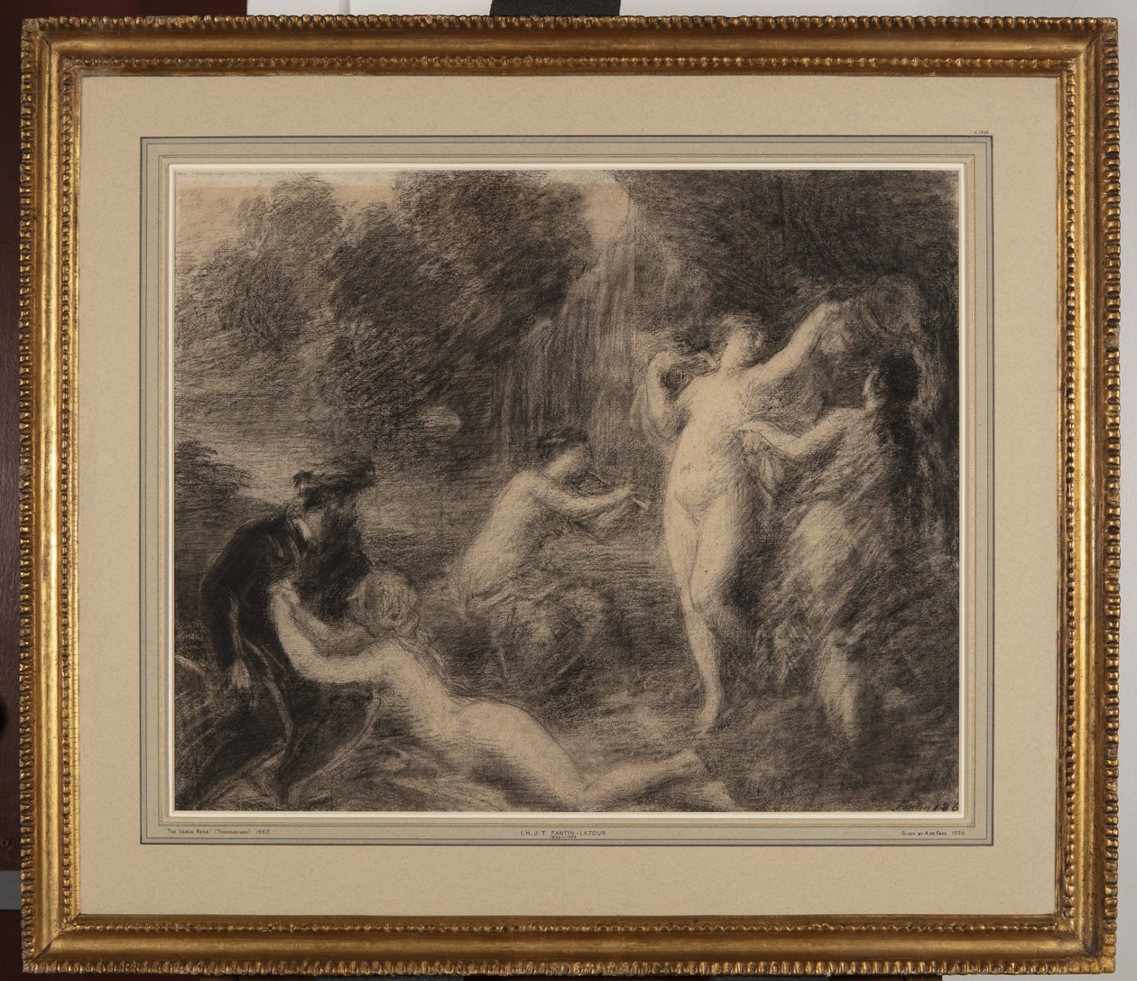 Tannhauser au Venusberg (kritt på papir) av Ignace Henri Jean Fantin Latour