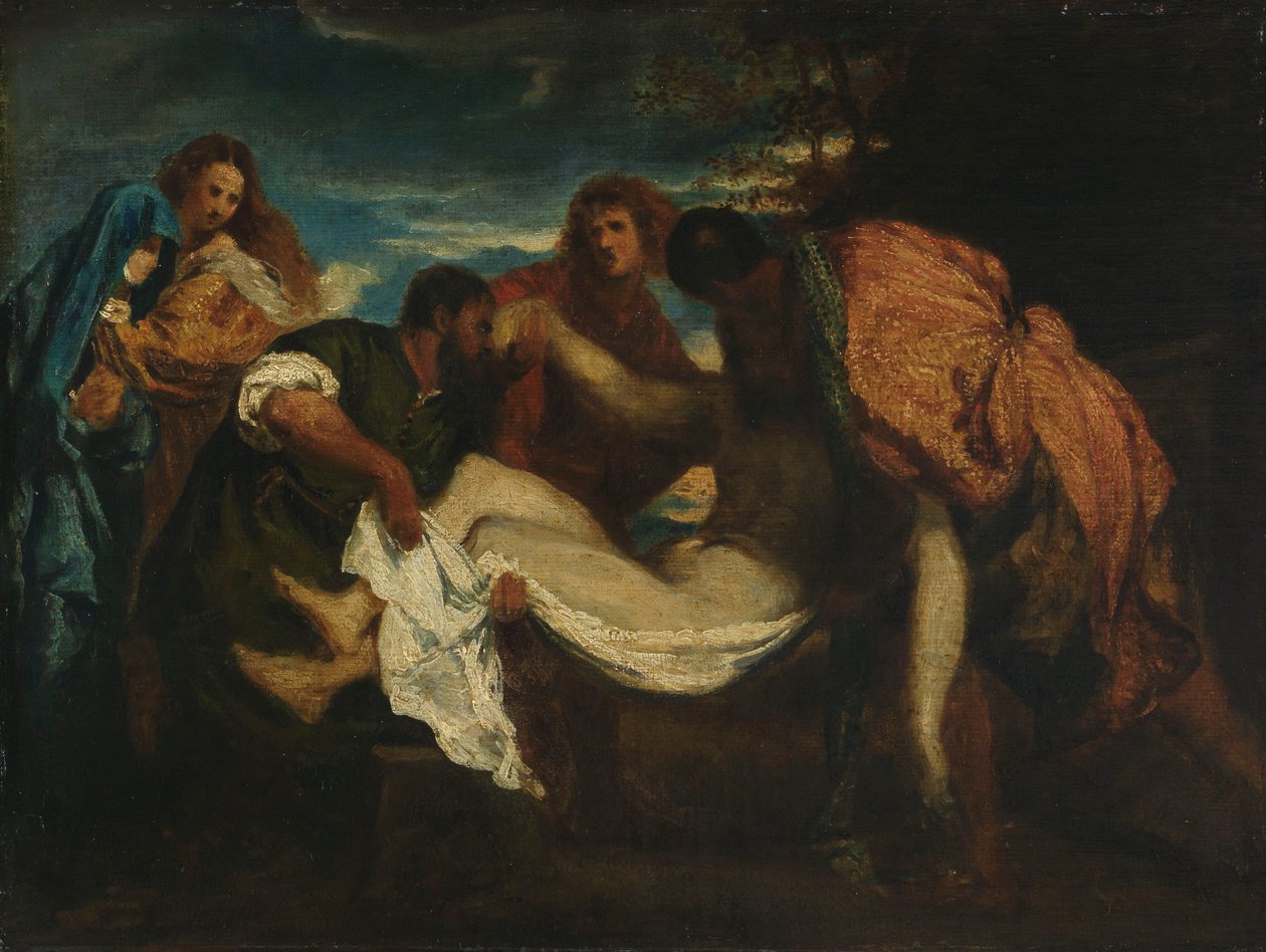 The Entombment (olje på lerret på kvernbrett) av Ignace Henri Jean Fantin Latour