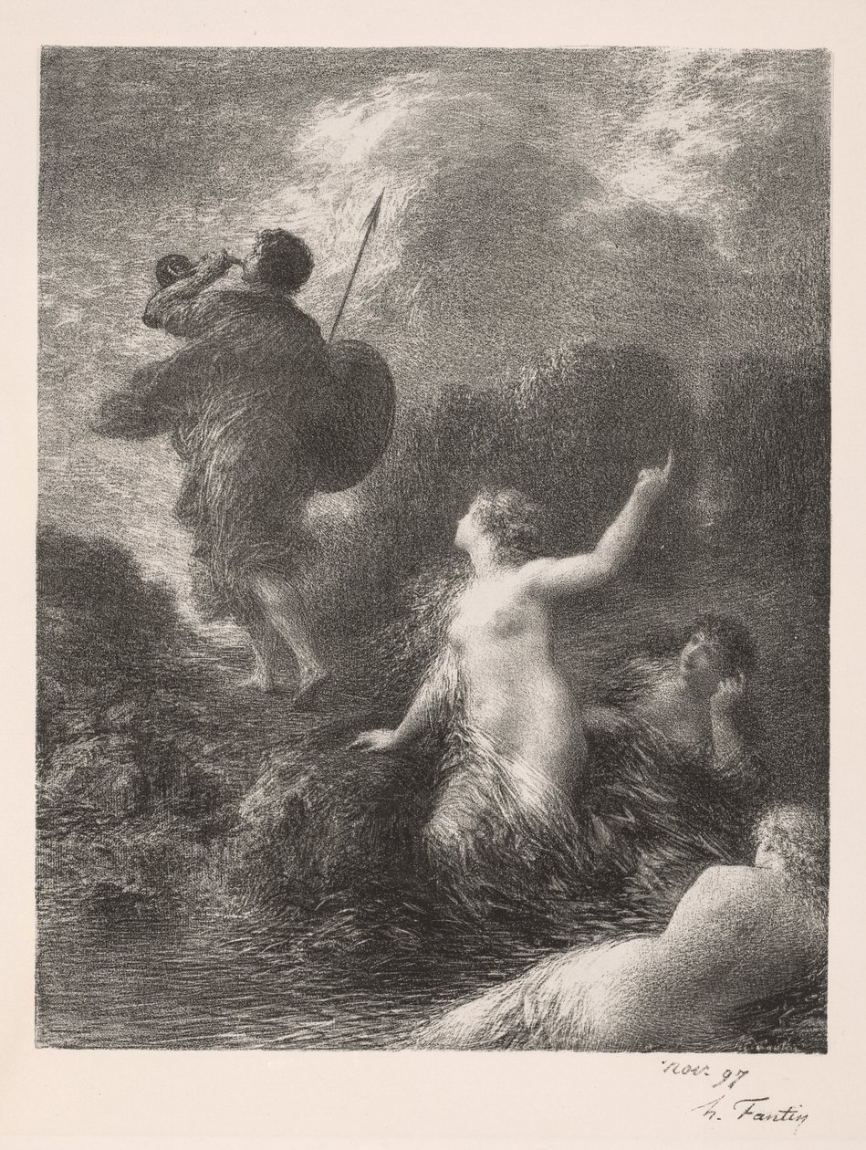 Twilight of the Gods: Siegfried and the Rhine Maidens, 1897. av Ignace Henri Jean Fantin Latour