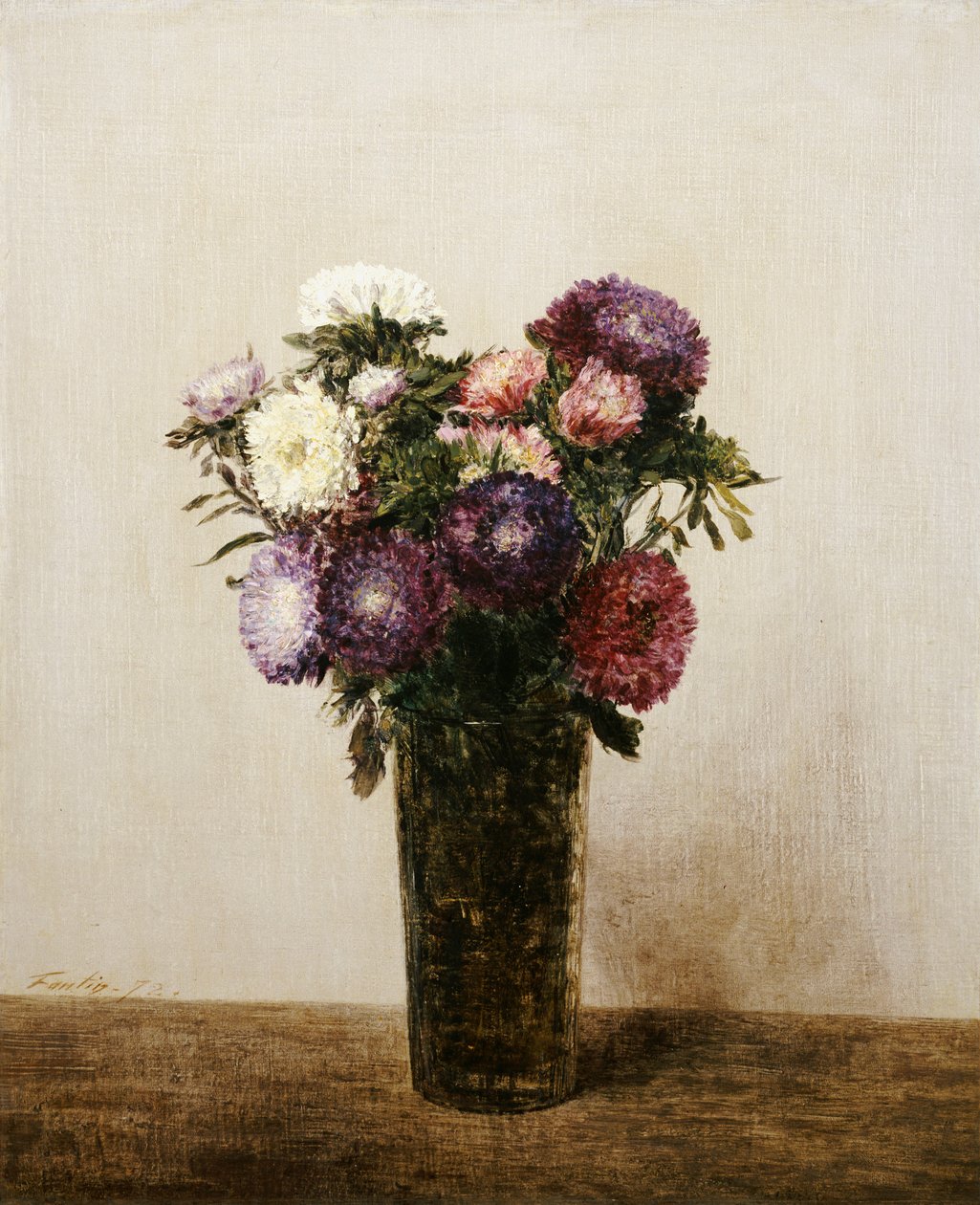 Vase med blomster, 1872 av Ignace Henri Jean Fantin Latour