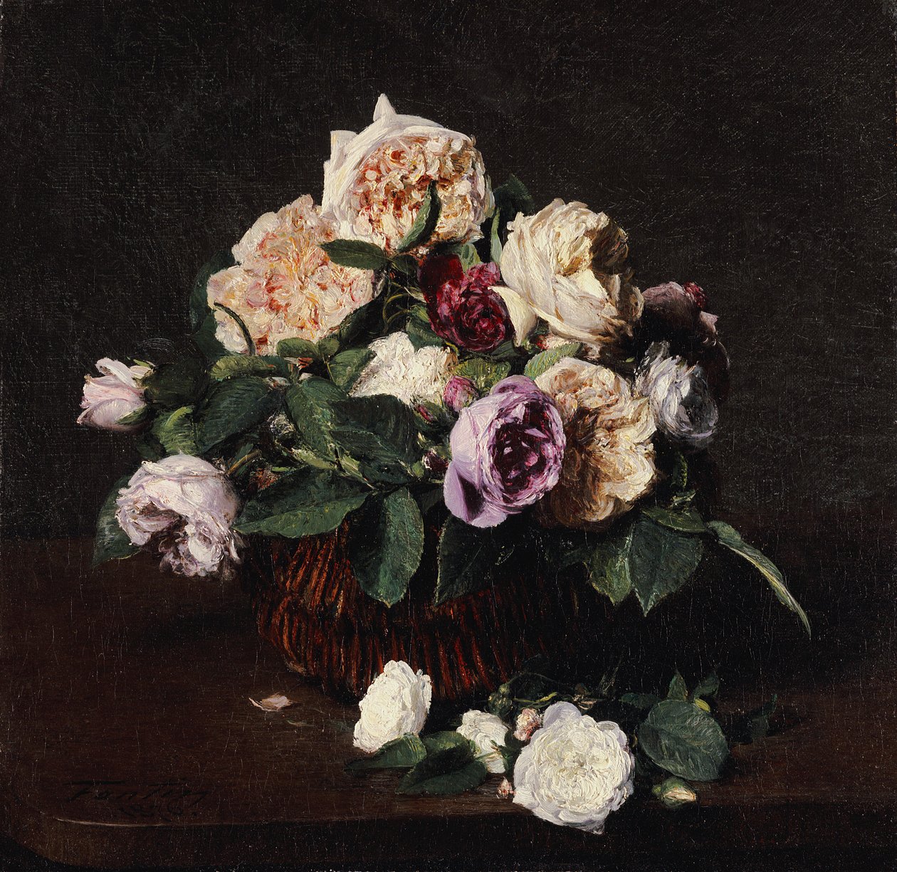 Vase med blomster, 1876 av Ignace Henri Jean Fantin Latour
