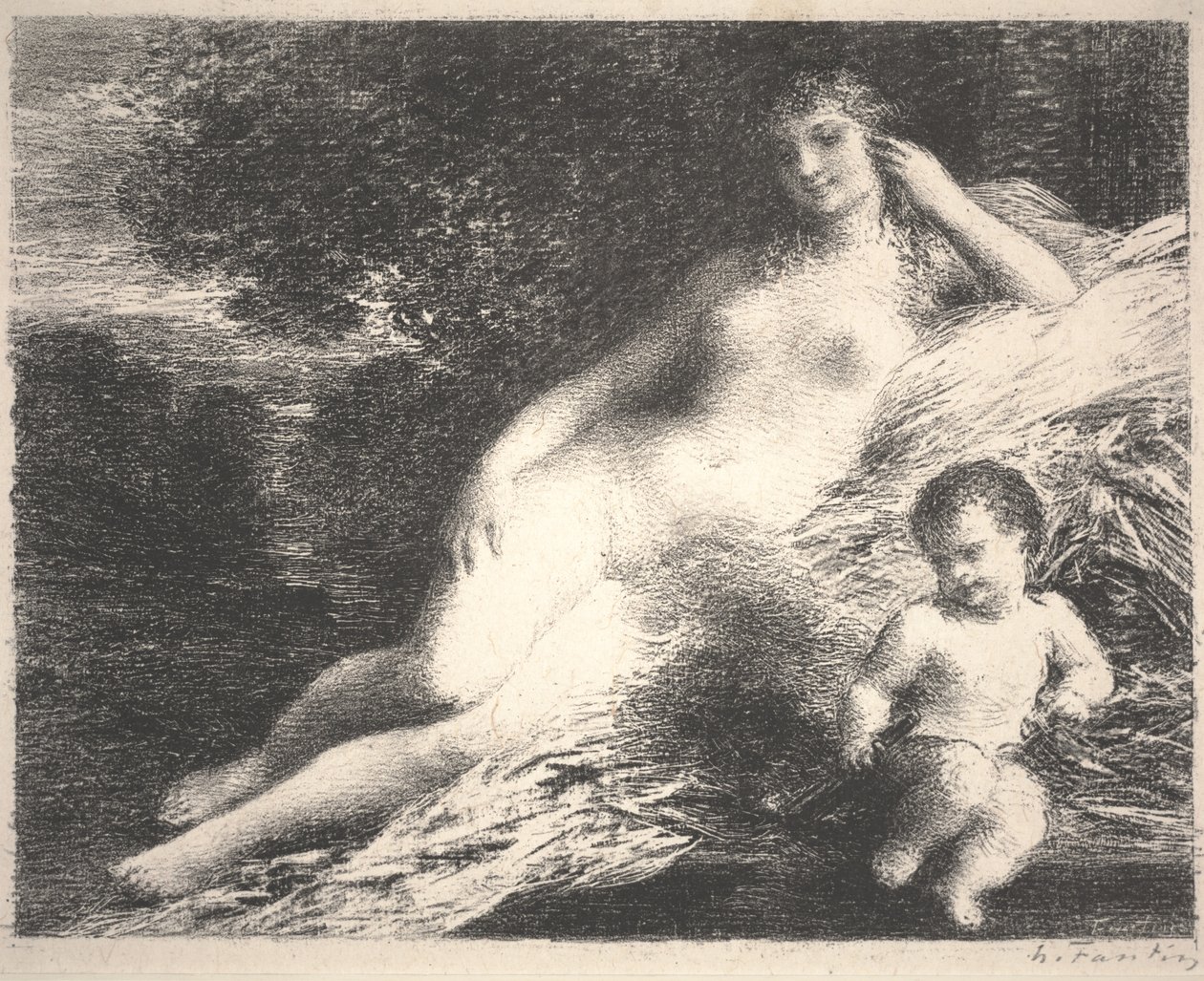Venus og Amor av Ignace Henri Jean Fantin Latour