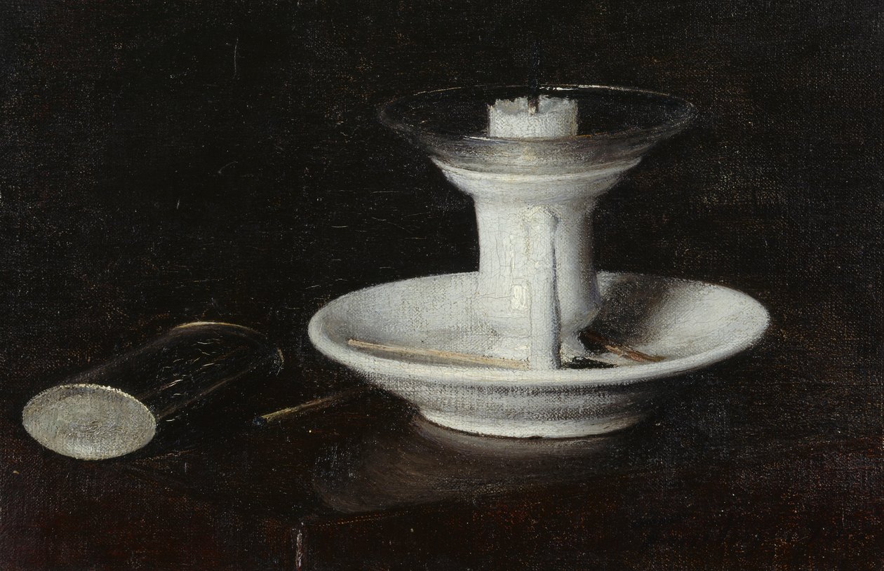 Hvit lysestake, 1870 av Ignace Henri Jean Fantin Latour