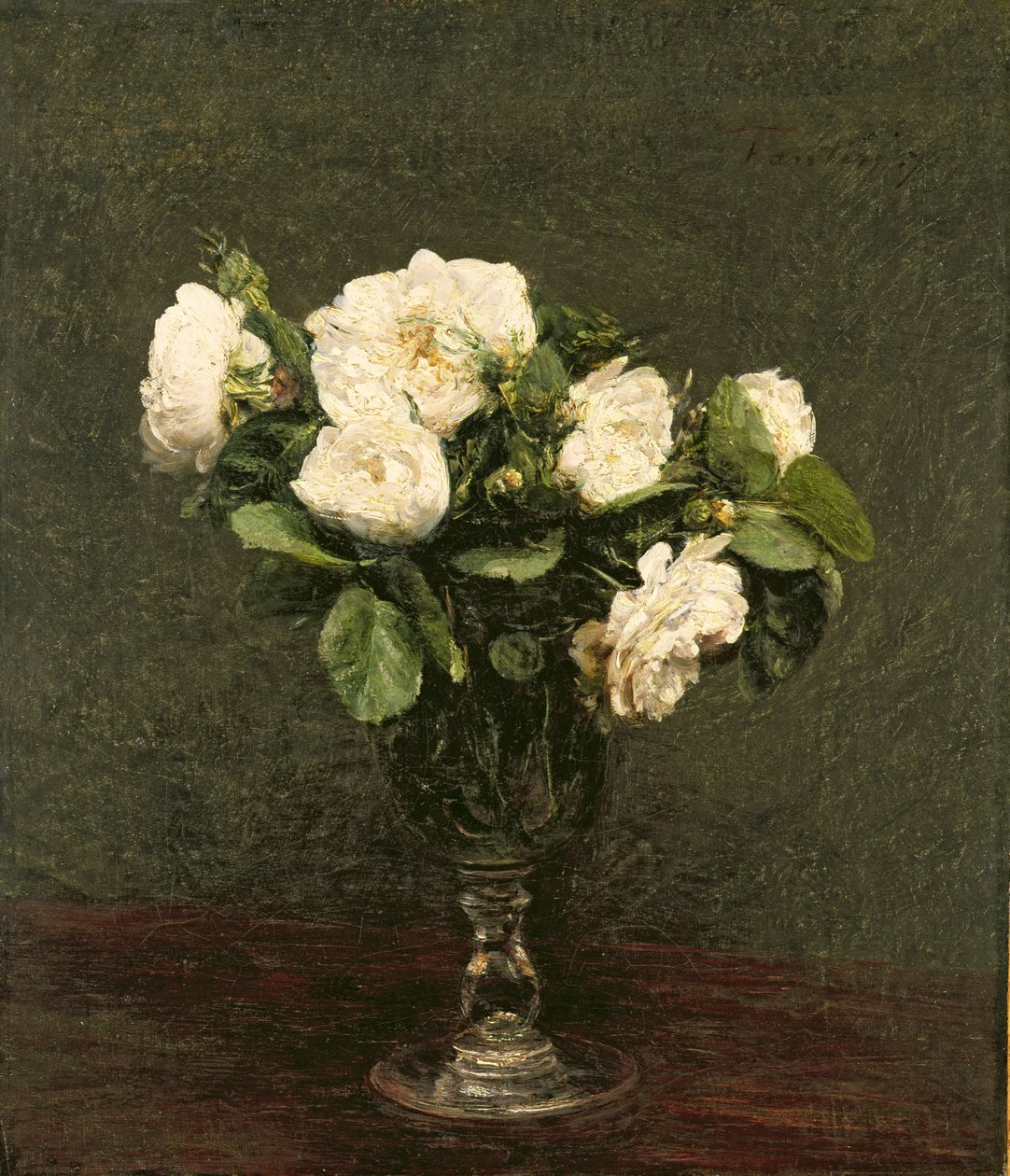 Hvite roser, 1875 av Ignace Henri Jean Fantin Latour
