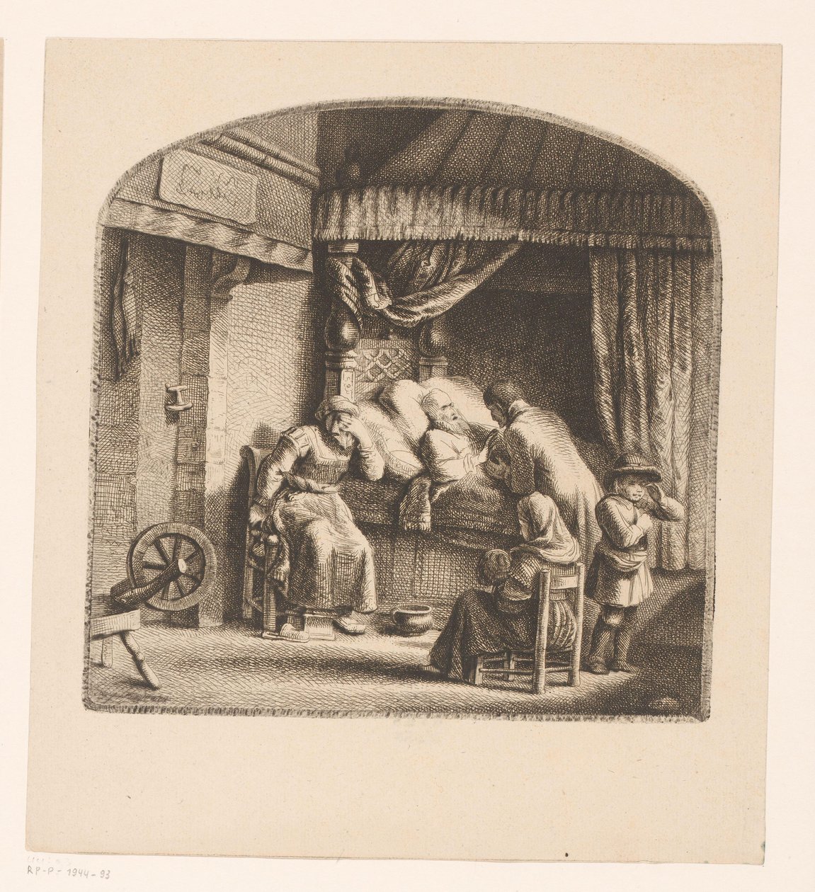 Gammel mann på dødsleie av Ignace Joseph de Claussin (attributed to)
