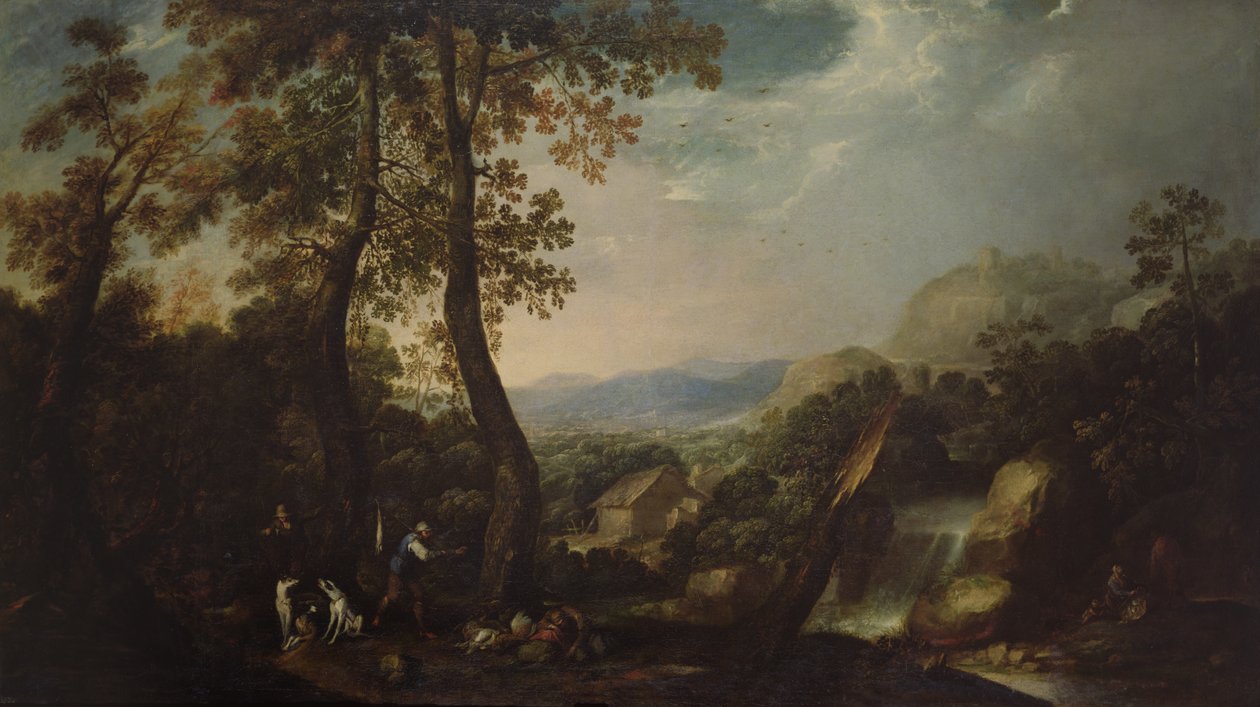 Landskap med torrent, 1665 av Ignacio Iriarte