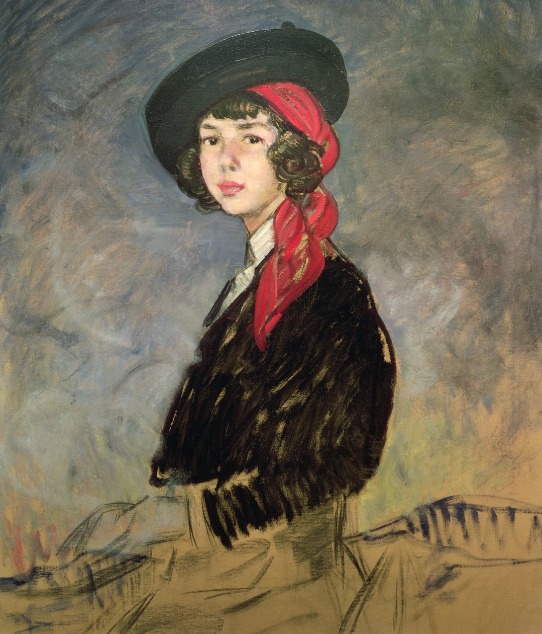 Skisse for et portrett av hertuginnen av Alba (f.1926), 1939 (olje) av Ignacio Zuloaga y Zabaleta