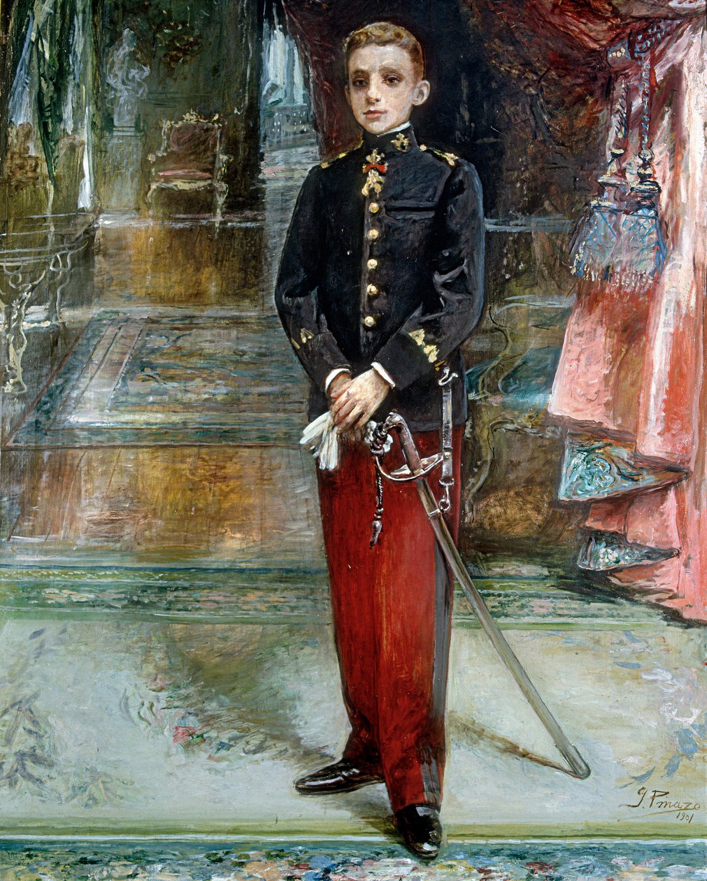 Portrett av kong Alfonso XIII av Spania av Ignacio Pinazo Camarlech