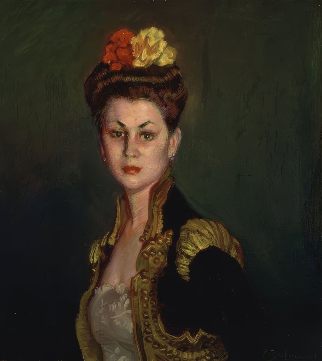 (PORTRETT AV EN DAME MED SØYE OG BULLFIGHT JAKKE) av Ignacio Zuloaga y Zabaleta