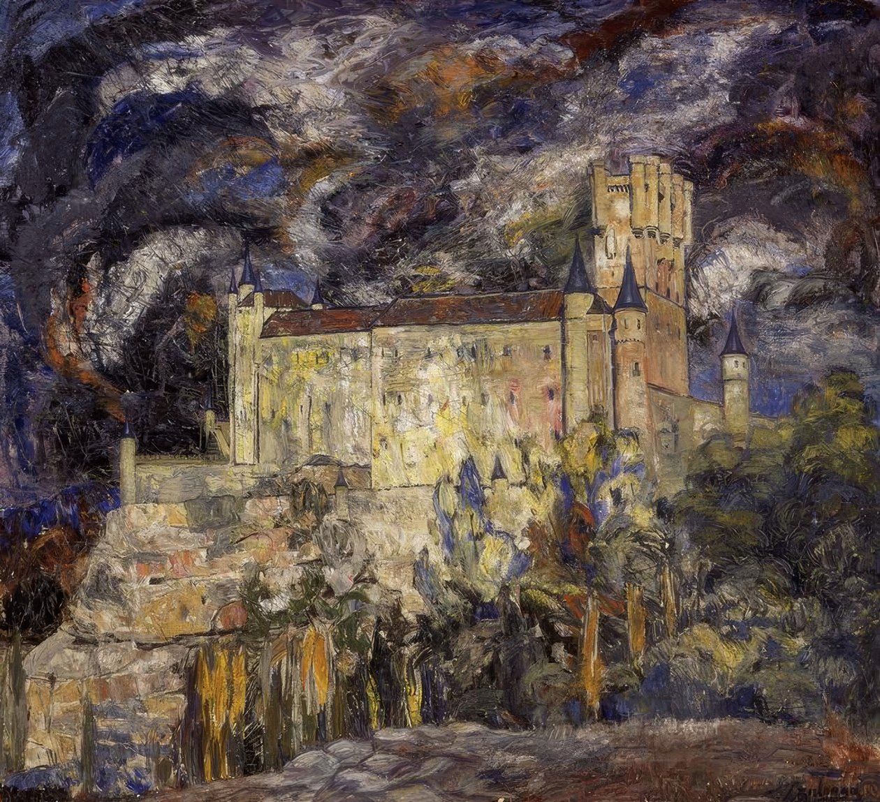 ALCAZAR DE SEGOVIA - 1925 - OLJE / LERT - 115X124 CM av Ignacio Zuloaga y Zabaleta