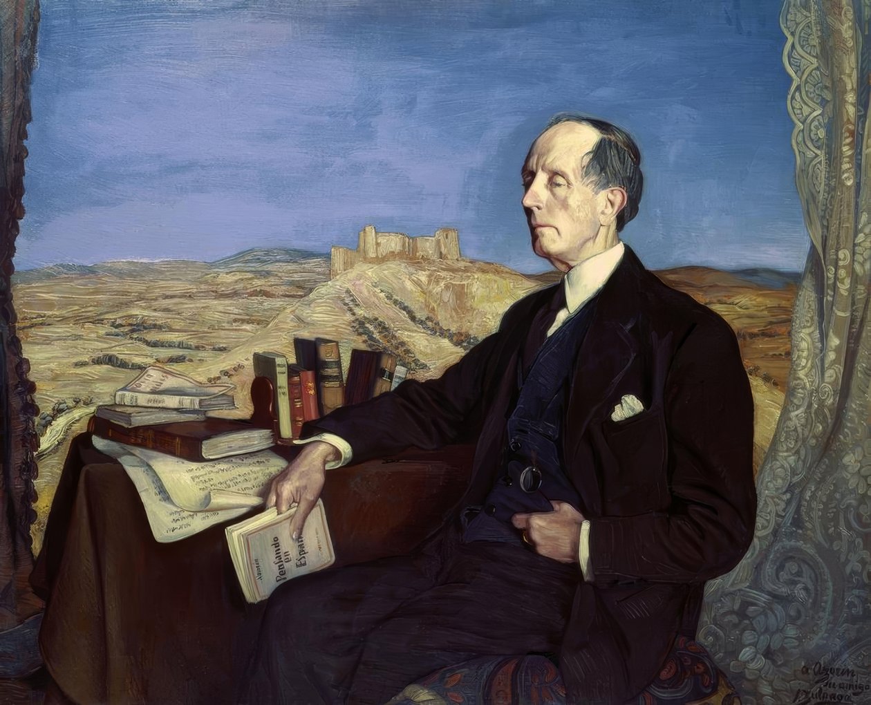 AZORIN – 1873/1967 – MALT I 1941 – I BAKGRUNNSVISNINGEN AV JADRAQUE av Ignacio Zuloaga y Zabaleta