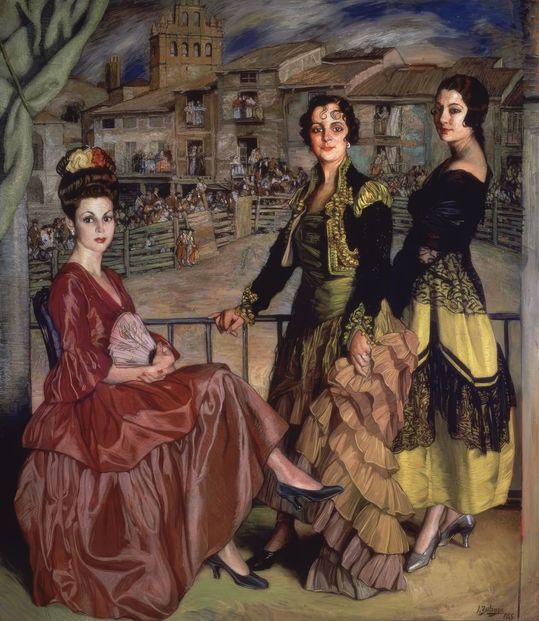 EL PALCO DE LAS PRESIDENTAS - 1945 - OLJE / LERT - 178 X 204 CM av Ignacio Zuloaga y Zabaleta
