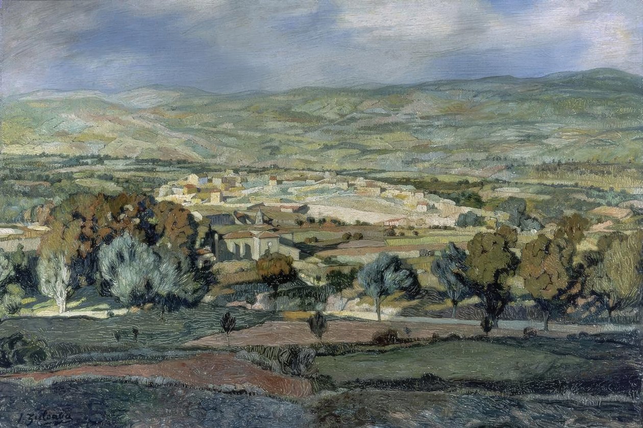 Landskap i Alhama’, 1923, Olje på lerret, 87 × 128 cm, AS00699 av Ignacio Zuloaga y Zabaleta
